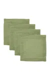 Moda Domus - Set-of-four Linen Cocktail Napkins - Green