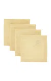Moda Domus - Set-of-four Linen Cocktail Napkins - Yellow In Neutral