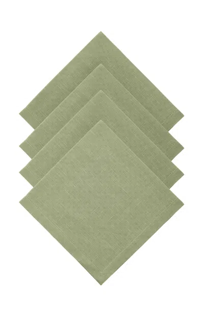 Moda Domus - Set-of-four Linen Dinner Napkins - Green