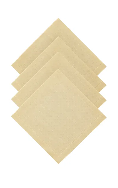 Moda Domus - Set-of-four Linen Dinner Napkins - Yellow In Neutral