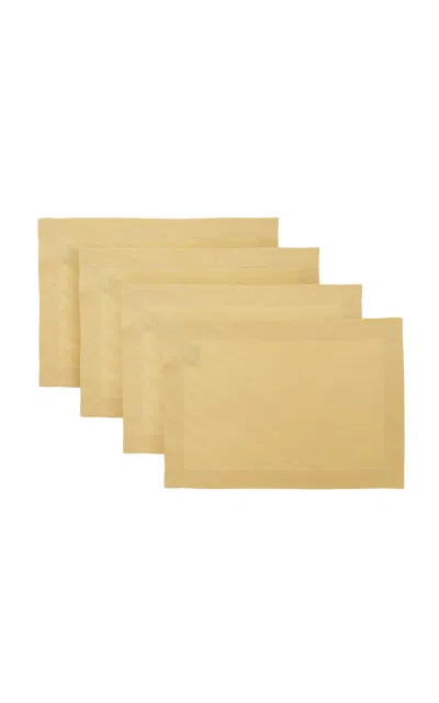 Moda Domus - Set-of-four Linen Placemats - Yellow In Brown