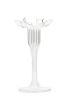 Moda Domus Small Floral Glass Candle Stick In Clear