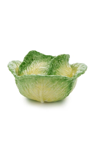Moda Domus Small Handcrafted Ceramic Cabbage Soup Bowl In Green