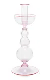 Moda Domus Tall Glass Candle Holder In Pink