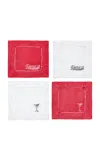 Moda Domus X Raoul's Edition Linen Cocktail Napkins In Multi