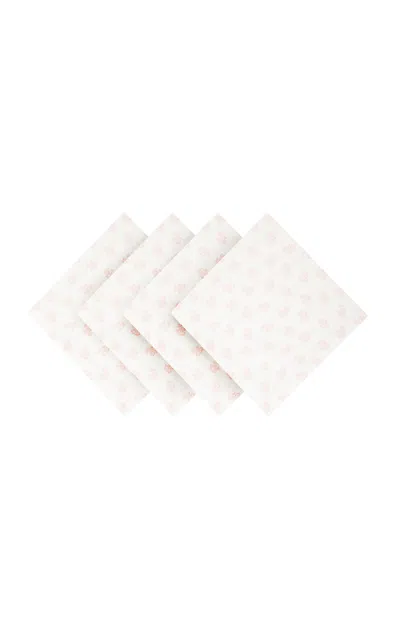Moda Domus X Sister Parrish Set-of-four Dolly Linen Napkins In Pink
