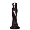 Moda Glam Women's Brown Harlowe Strapless Sequin Gown- Dark Plum In Brown