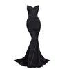Moda Glam Women's Delphine Strapless Mermaid Gown- Black In Black