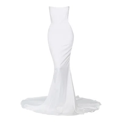 Moda Glam Women's Florence Strapless Corset Mermaid Gown- White