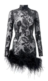 Moda Glam Women's Imani Sheer Sequin Mini- Black In Black