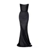 Moda Glam Women's Madison Strapless Corset Gown- Black In Black