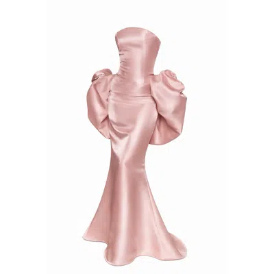 Moda Glam Women's Pink Valentina Strapless Corset Gown- Rose Quartz