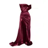 Moda Glam Women's Red Vienna Statement Bow Gown With Sash- Merlot In Red