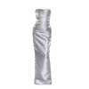 Moda Glam Women's Talia Strapless Corset Gown- Silver In Silver