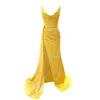 Moda Glam Women's Yellow / Orange Amélie Off-the-shoulder Gown- Yellow In Yellow/orange