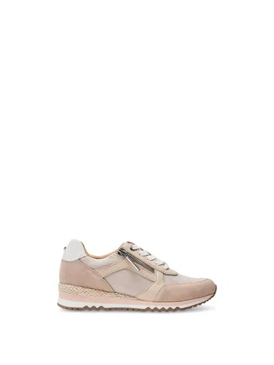 Moda In Pelle Beige Canna Zip Trainers In Pink