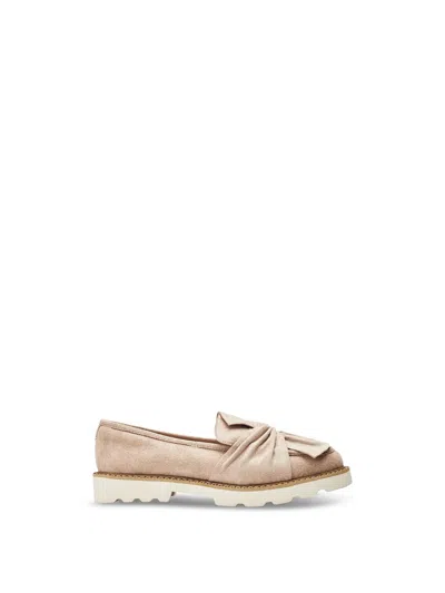 Moda In Pelle Beige Eves Bow Loafers In Grey