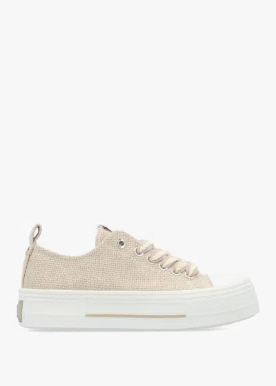 Moda In Pelle Betta Natural Chunky Platform Trainers In Neutral
