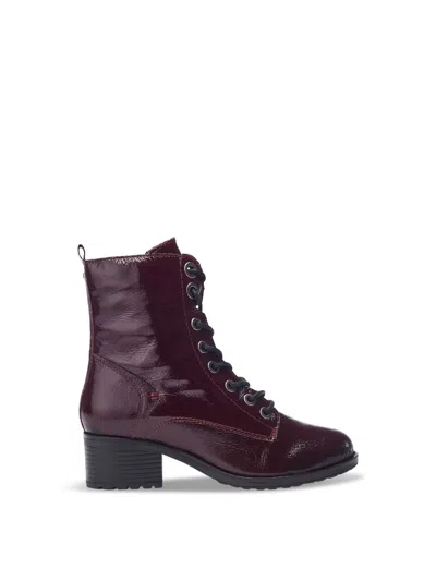 Moda In Pelle Bezzie Boots In Burgundy Patent Leather