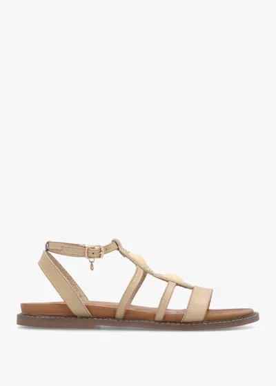 Moda In Pelle Lysandra Beige Embellished Gladiator Sandals In Neutral