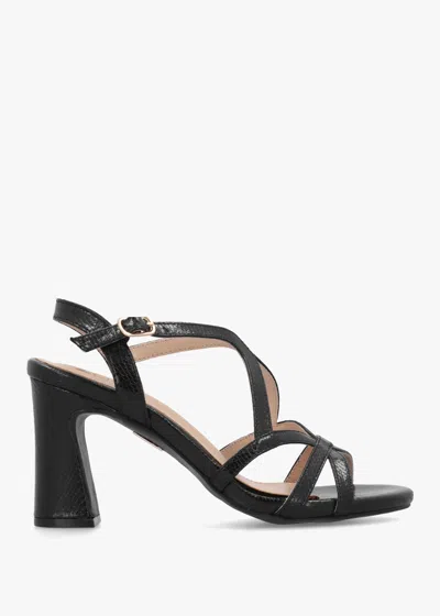 Moda In Pelle Missani Black Reptile Strappy Heeled Sandals