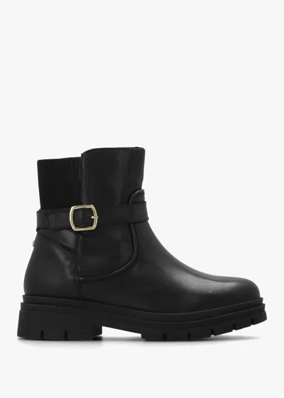 Moda In Pelle Onnis Black Leather Ankle Boots In Animal Print