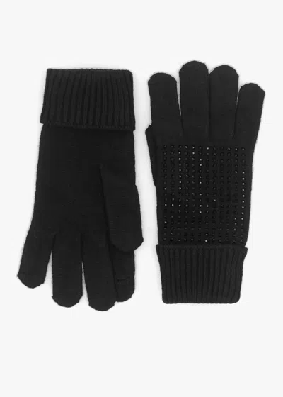 Moda In Pelle Paloma Diamante Black Gloves