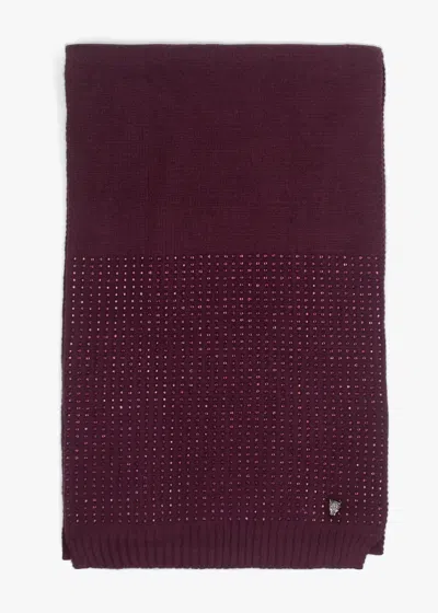 Moda In Pelle Paloma Diamante Burgundy Scarf In Purple