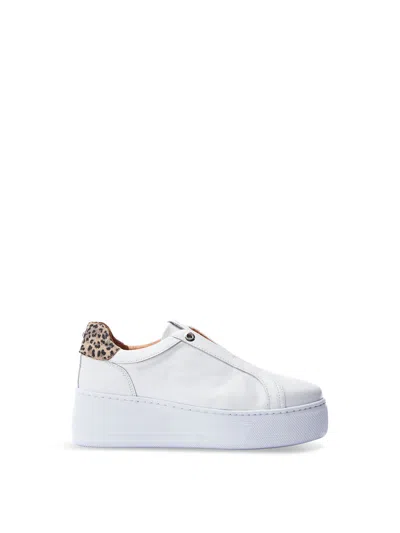 Moda In Pelle Aneeba White Leather Slip On Trainers