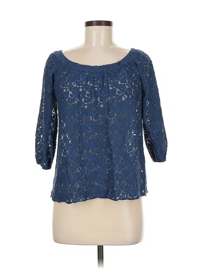 Pre-owned Moda International 3/4 Sleeve Blouse In Blue