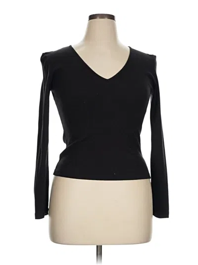 Pre-owned Moda International 3/4 Sleeve T-shirt In Black