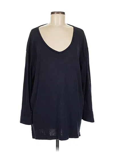 Pre-owned Moda International 3/4 Sleeve T-shirt In Blue