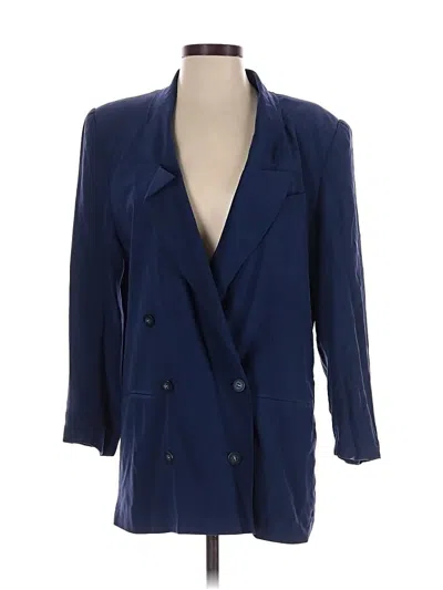 Pre-owned Moda International Blazer Jacket In Blue