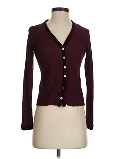 Pre-owned Moda International Cardigan Sweater In Burgundy
