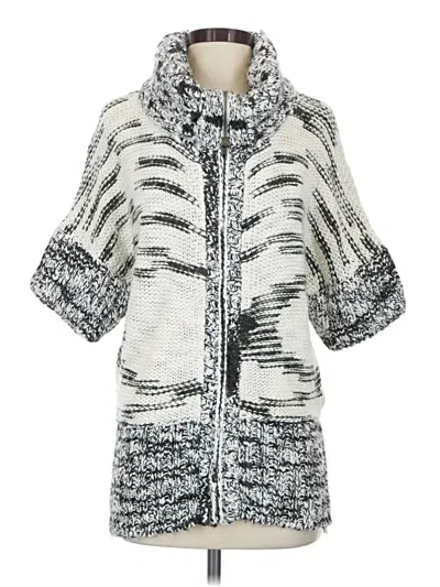 Pre-owned Moda International Cardigan Sweater In Silver