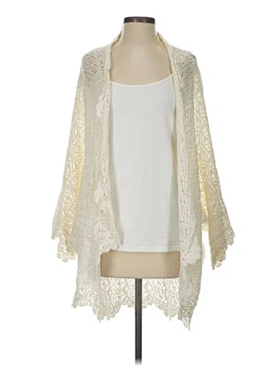 Pre-owned Moda International Cardigan Sweater In White