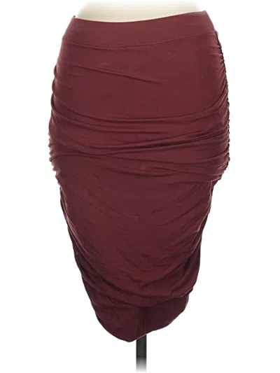 Pre-owned Moda International Casual Skirt In Burgundy