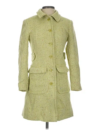 Pre-owned Moda International Coat In Green