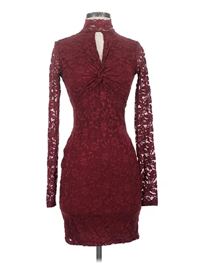 Pre-owned Moda International Cocktail Dress In Burgundy