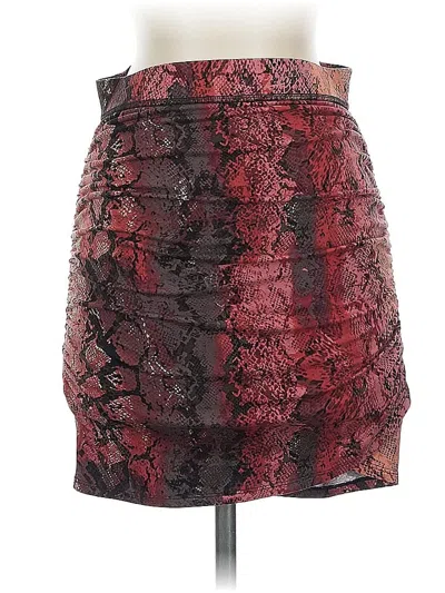 Pre-owned Moda International Formal Skirt In Burgundy