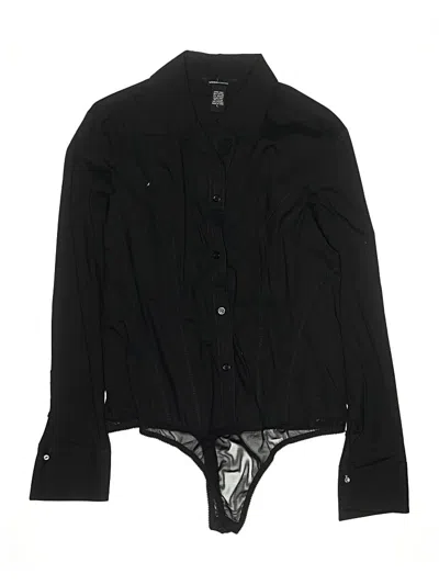 Pre-owned Moda International Long Sleeve Blouse In Black