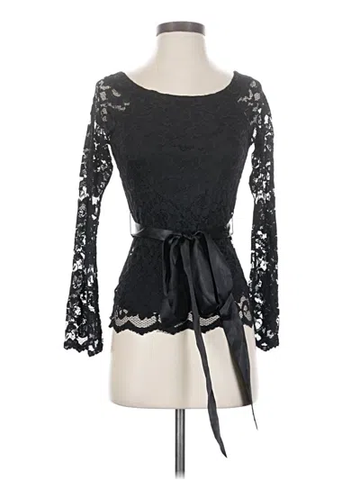 Pre-owned Moda International Long Sleeve Blouse In Black