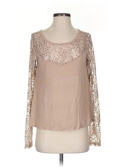 Pre-owned Moda International Long Sleeve Blouse In Brown