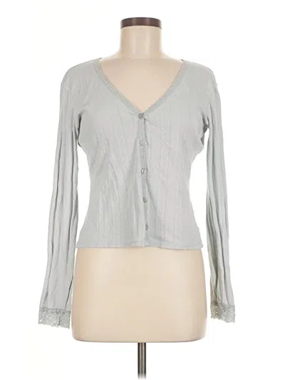 Pre-owned Moda International Long Sleeve Blouse In Gray