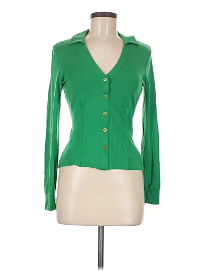 Pre-owned Moda International Long Sleeve Blouse In Green