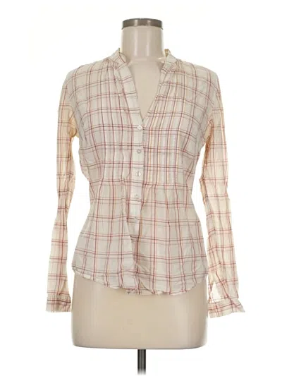 Pre-owned Moda International Long Sleeve Blouse In White