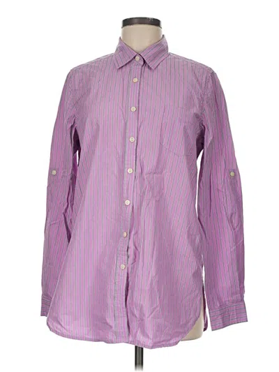 Pre-owned Moda International Long Sleeve Button Down Shirt In Purple