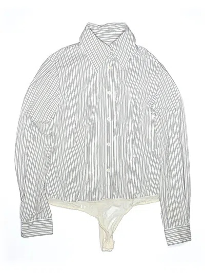 Pre-owned Moda International Long Sleeve Button Down Shirt In White