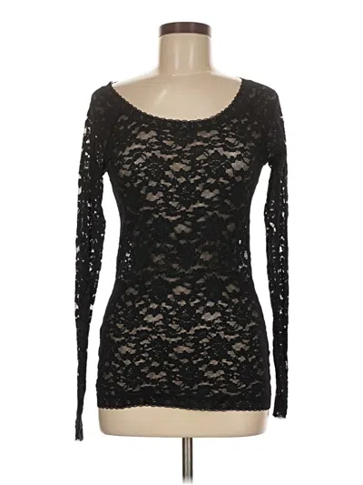 Pre-owned Moda International Long Sleeve Top Black Sweetheart Neckline Tops