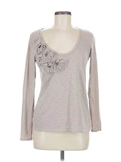 Pre-owned Moda International Long Sleeve Top Gray Sweetheart Neckline Tops